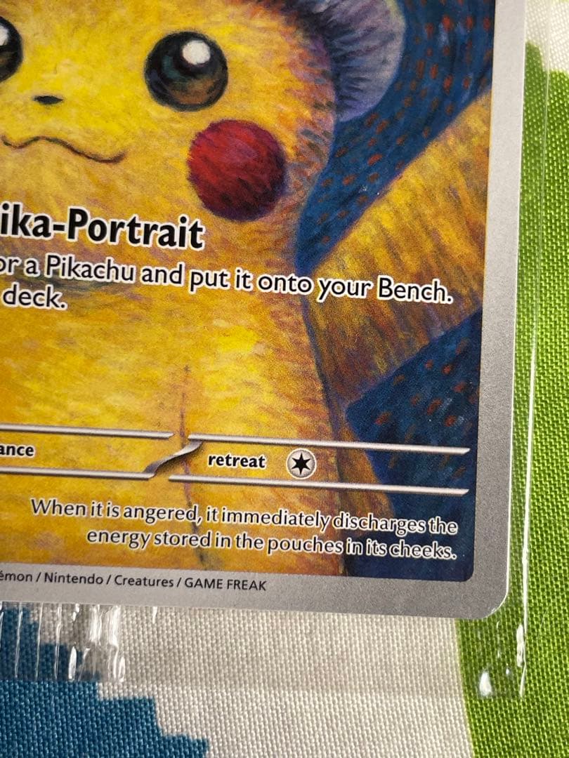 Unopened Gogh Pikachu Promo Japanese collectible card in transparent packaging with two cards inside