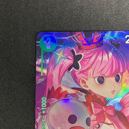 One Piece Perhona SR Parallel OP12-034 trading card showing character artwork with white chip on back corner
