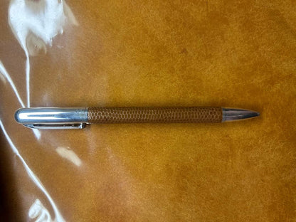 Plus Crescent Silver & Leather Fountain Pen by Plus