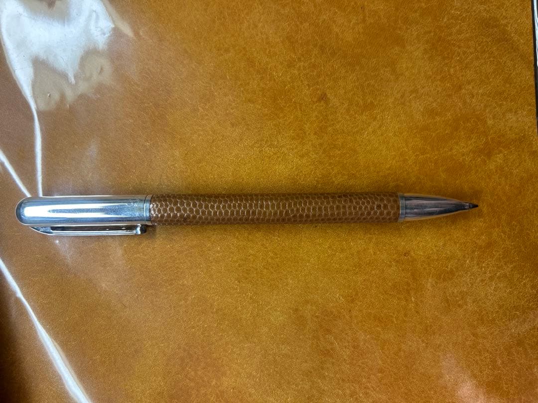 Plus Crescent Silver & Leather Fountain Pen by Plus