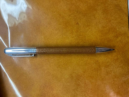 Plus Crescent Silver & Leather Fountain Pen by Plus