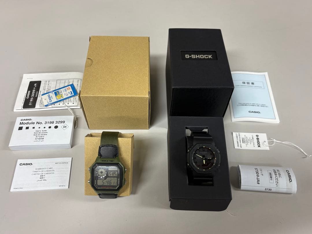 Casio G-Shock Black Watch 2-Piece Set GMA-P2100SA-1A2JF AE-1200WHB-3BV Japan Import