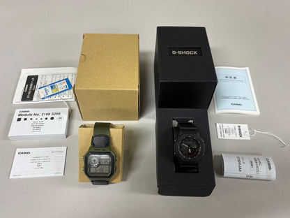 Casio G-Shock Black Watch 2-Piece Set GMA-P2100SA-1A2JF AE-1200WHB-3BV Japan Import