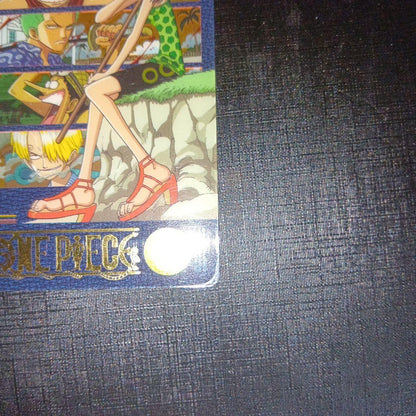 One Piece Visual Adventure Mugiwara Voyage Photo 44 single Japanese card with visible scratches and scuffs