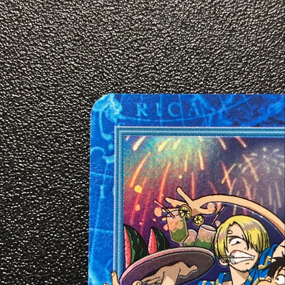 One Piece Carddass Hyper Battle card S101 showing Luffy and Straw Hat Pirates at fireworks viewing