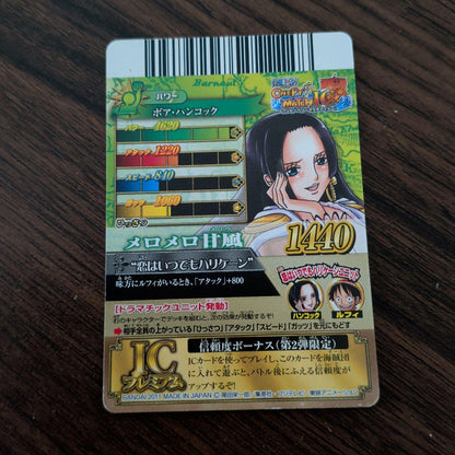 Bandai One Piece Bonney Match IC Premium Card featuring Boa Hancock with hologram effect Japan import