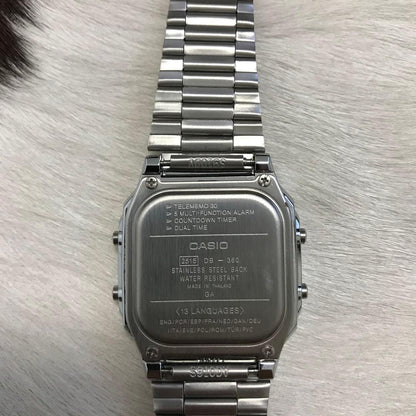 Casio Data Bank Digital Watch with 10 Year Battery Silver
