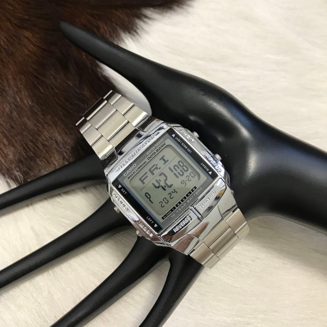 Casio Data Bank Digital Watch with 10 Year Battery Silver