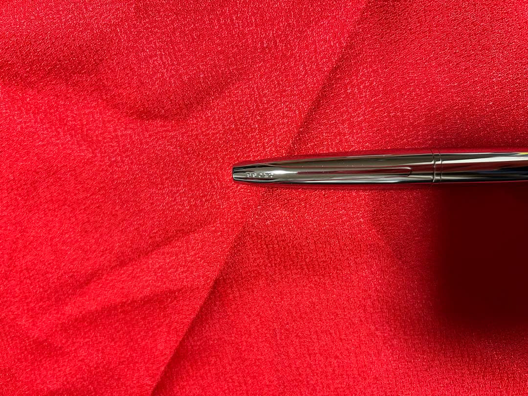 Cross Silver Ballpoint Pen with Leather Case