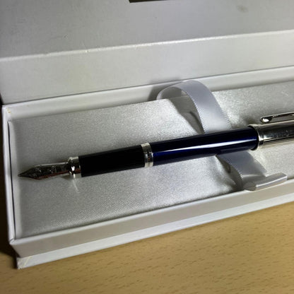 Cross Century 2 Sterling Silver and Blue Lacquer Fountain Pen Model Finished with Rhodium Trim — Japan Import
