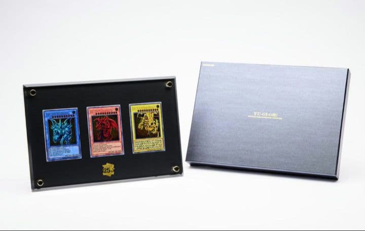 Yu-Gi-Oh! 25th Anniversary stainless steel card set with Obelisk The Tormentor Slifer The Sky Dragon and Ra The Winged Dragon