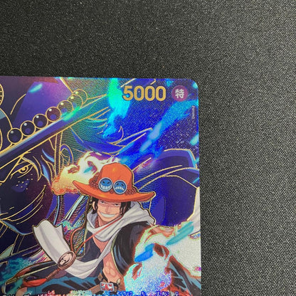 One Piece Portgas D Ace SP R EB02-028 card from OP-13 series Japan import with white scratch on back