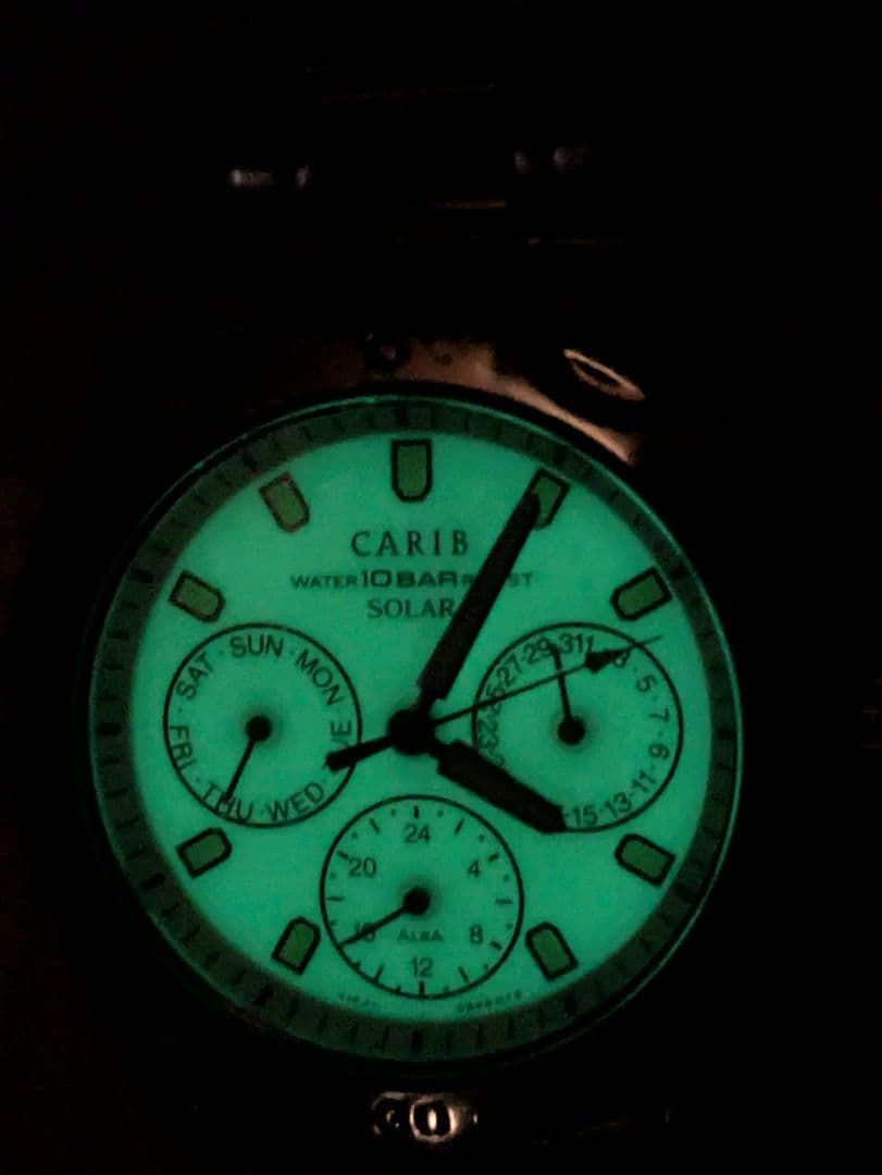 Casio Carib SolarV14J 0A80 Chronograph with Date and Day Display — Japan Import