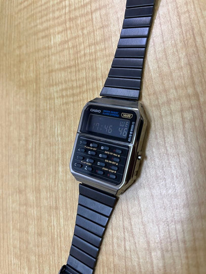 Casio Calculator CA-500WEGG Model Digital Watch with Stainless Steel Band — Japan Import