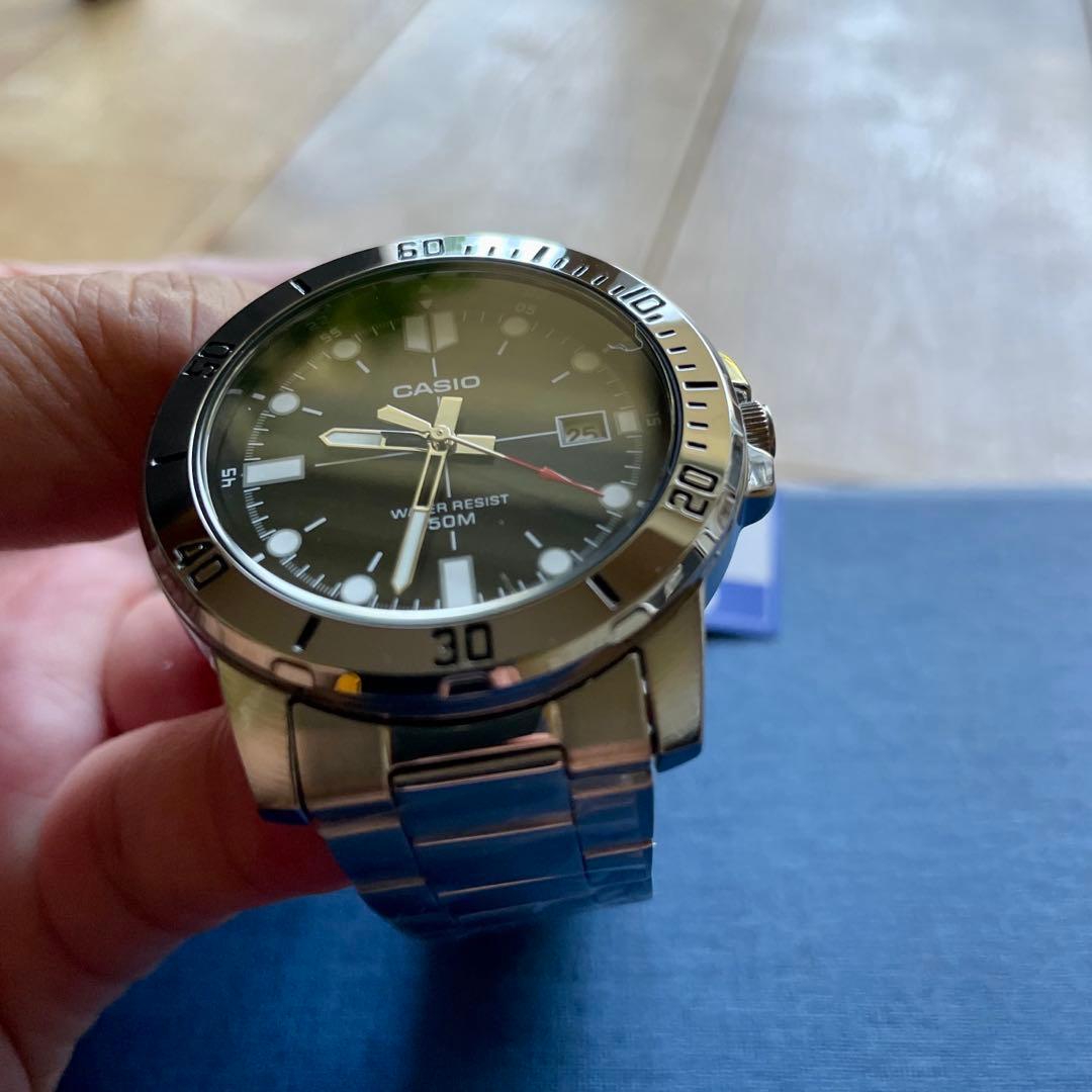 Casio Analog Watch Big Face Model with Silver Band and 22mm Lug Width — Japan Import