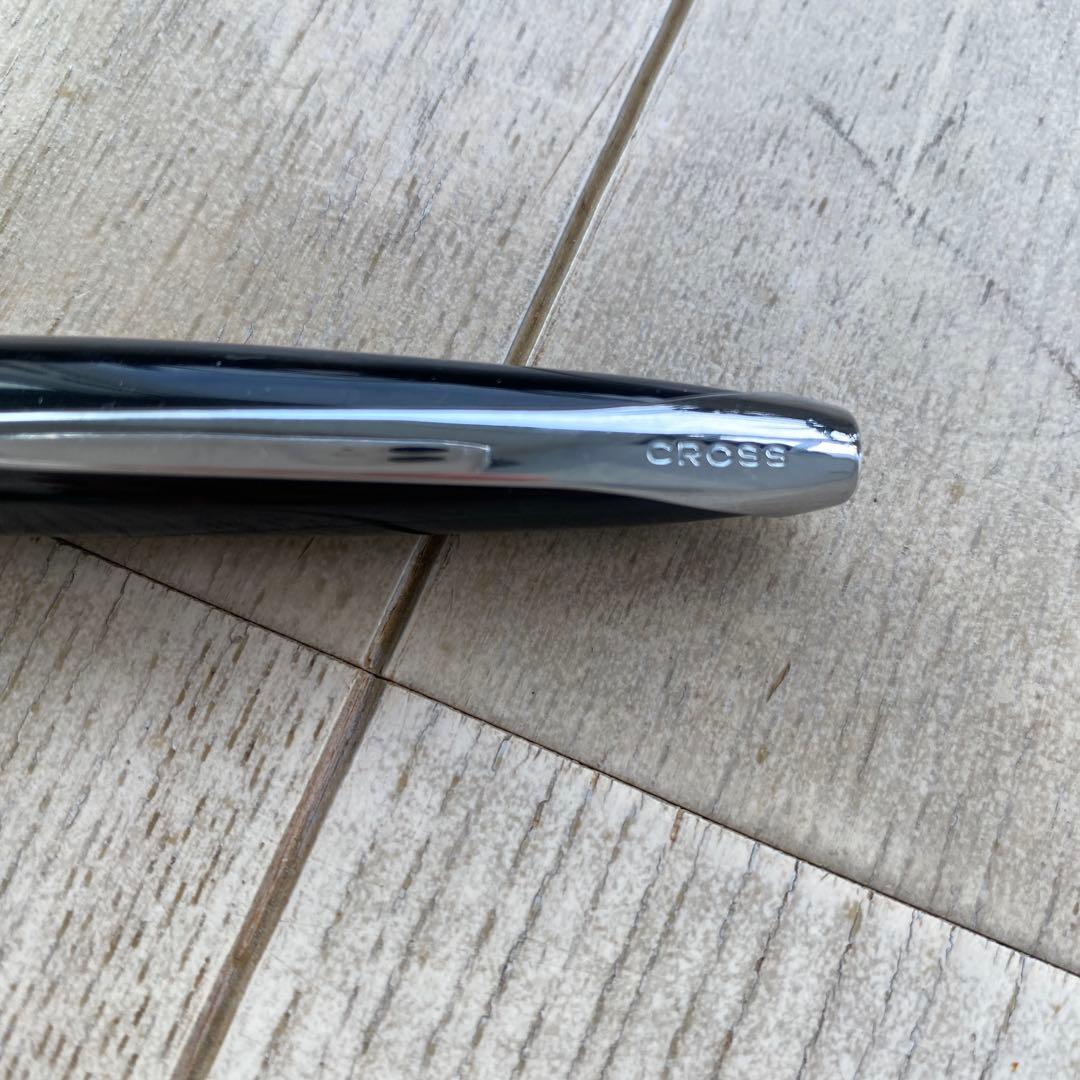 Cross black and silver ballpoint pen with twist action, Japan import