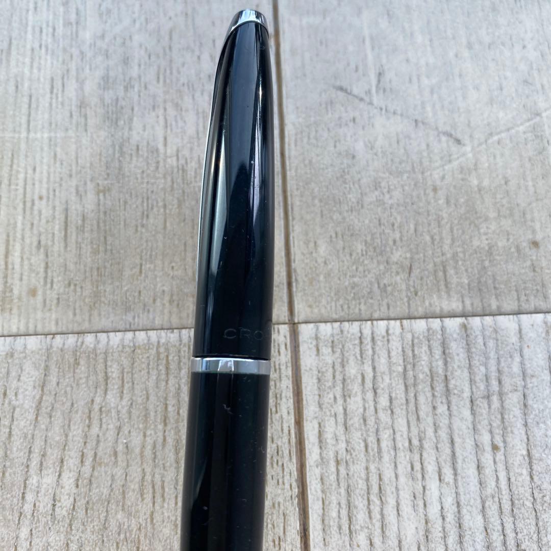 Cross black and silver ballpoint pen with twist action, Japan import