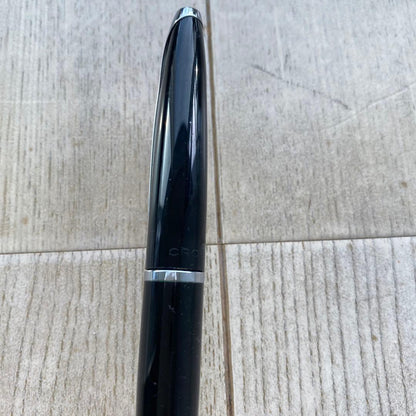 Cross black and silver ballpoint pen with twist action, Japan import