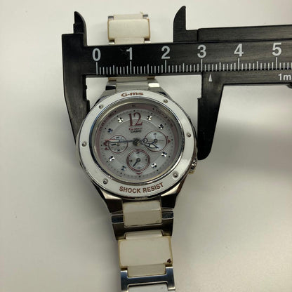 Casio G-ms Baby-G Stainless Steel White Radio-Solar Watch Model MSA-7100CJ