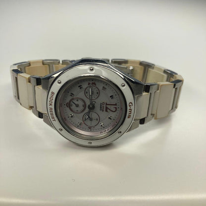 Casio G-ms Baby-G Stainless Steel White Radio-Solar Watch Model MSA-7100CJ