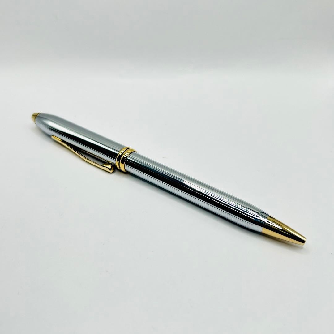 Cross Ballpoint Pen Twist Action Silver and Gold with Case
