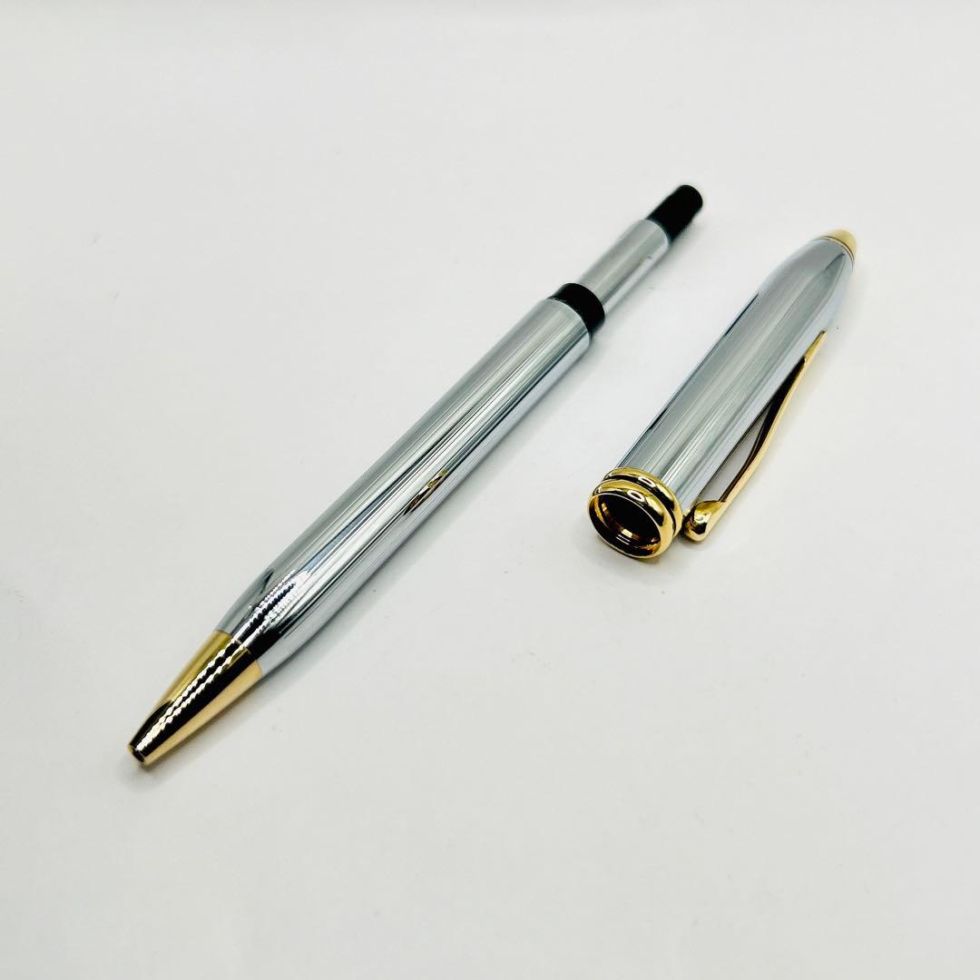 Cross Ballpoint Pen Twist Action Silver and Gold with Case