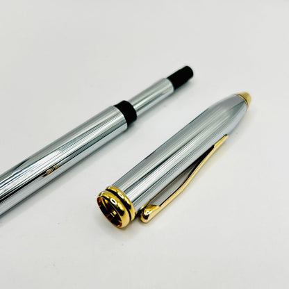 Cross Ballpoint Pen Twist Action Silver and Gold with Case