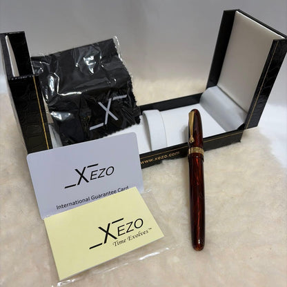 Xezo Handmade Fountain Pen Body No Ink with Guarantee Box, Cross & Case — Japan Import