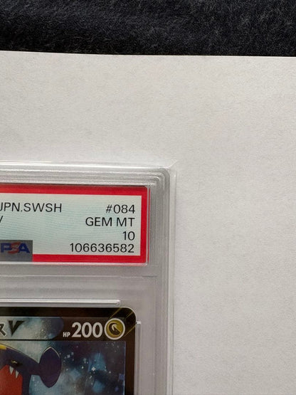 Bandai Garchomp V CSR S9a Battle Region Pokémon Card graded PSA10 in protective case