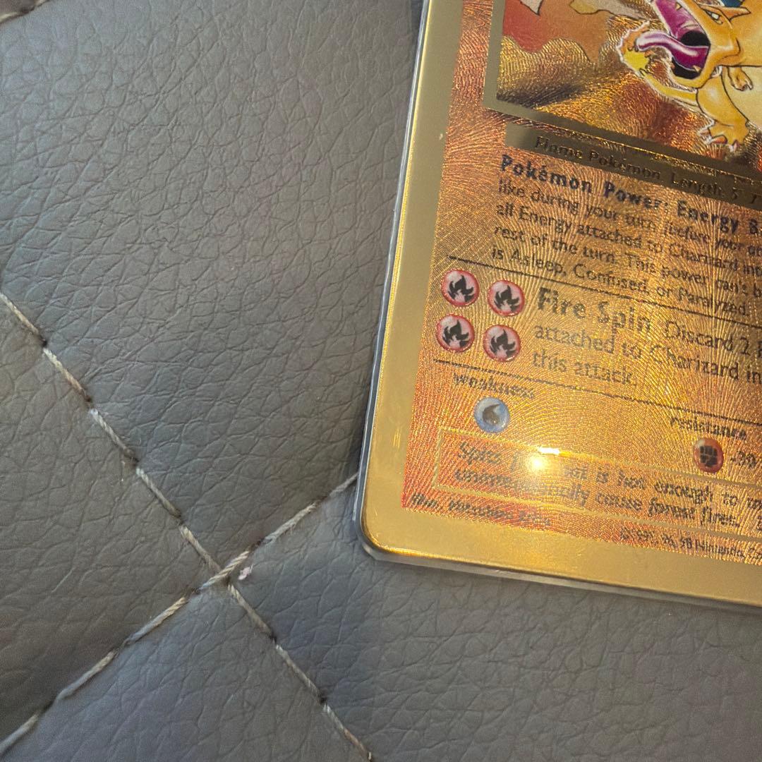 Pokemon Charizard trading card with 120 HP and Fire Spin attack, Japan import