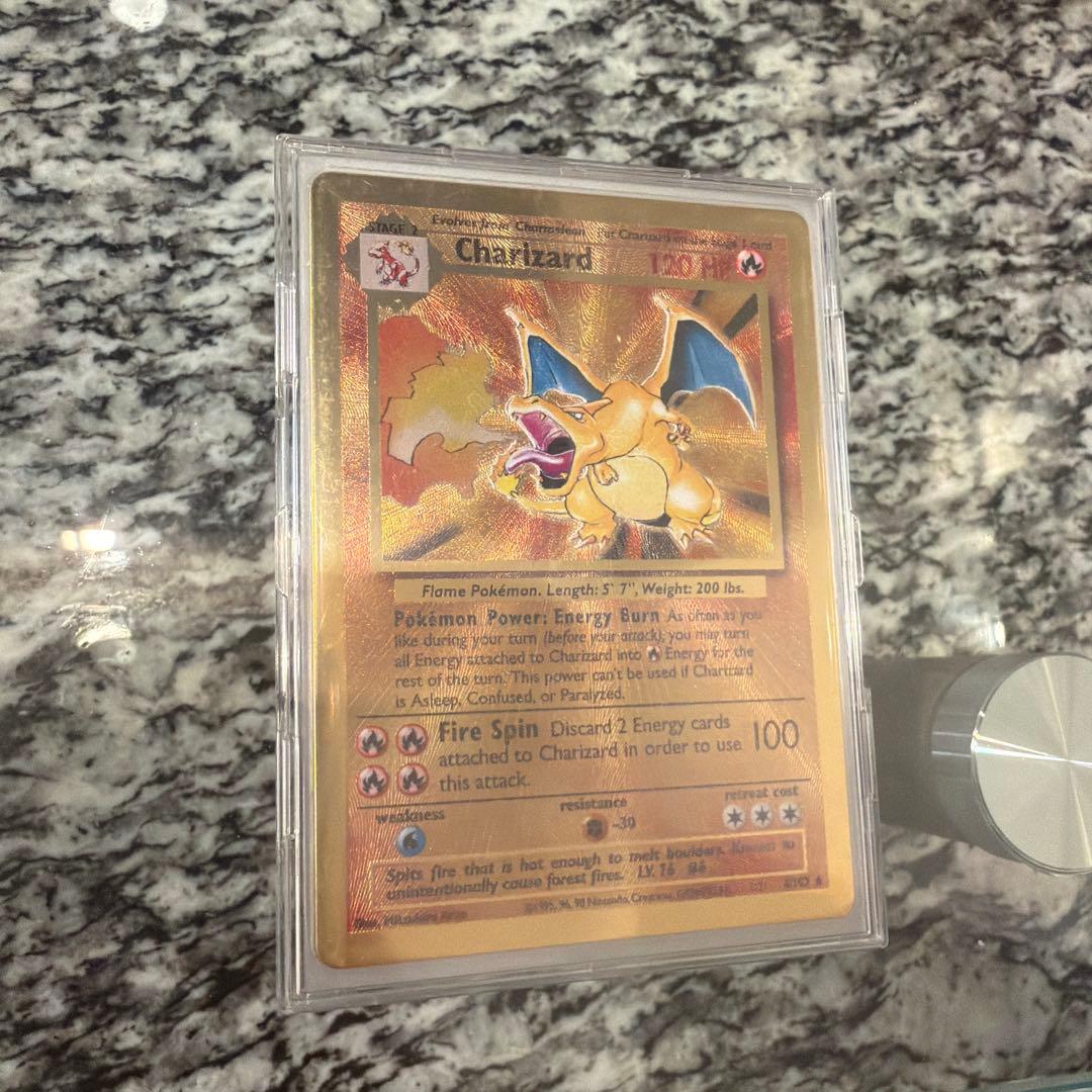 Pokemon Charizard trading card with 120 HP and Fire Spin attack, Japan import