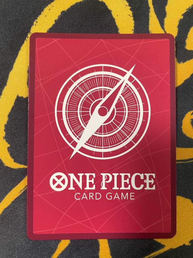 Uta One Piece Card Game Leader Parallel OP06-001 card with film elements showing slight corner defect