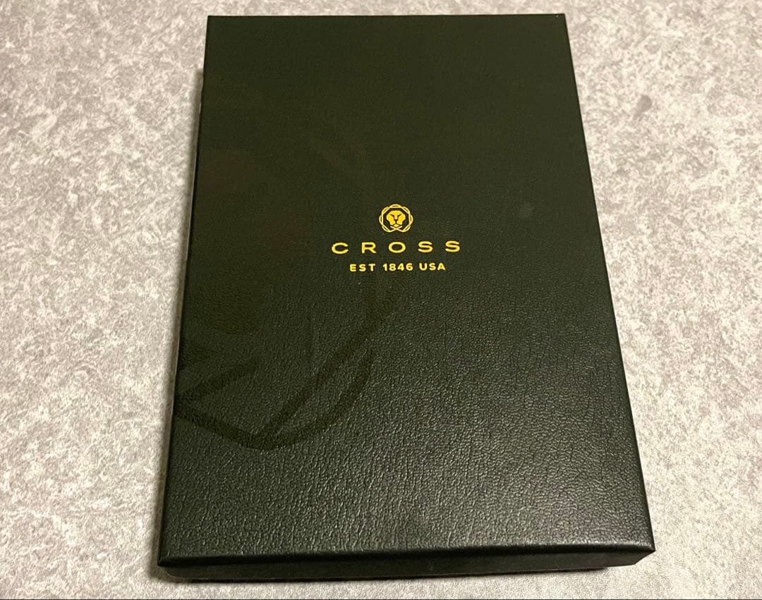 Cross black ballpoint pen with case and outer box, Japan import, brand new with test ink mark