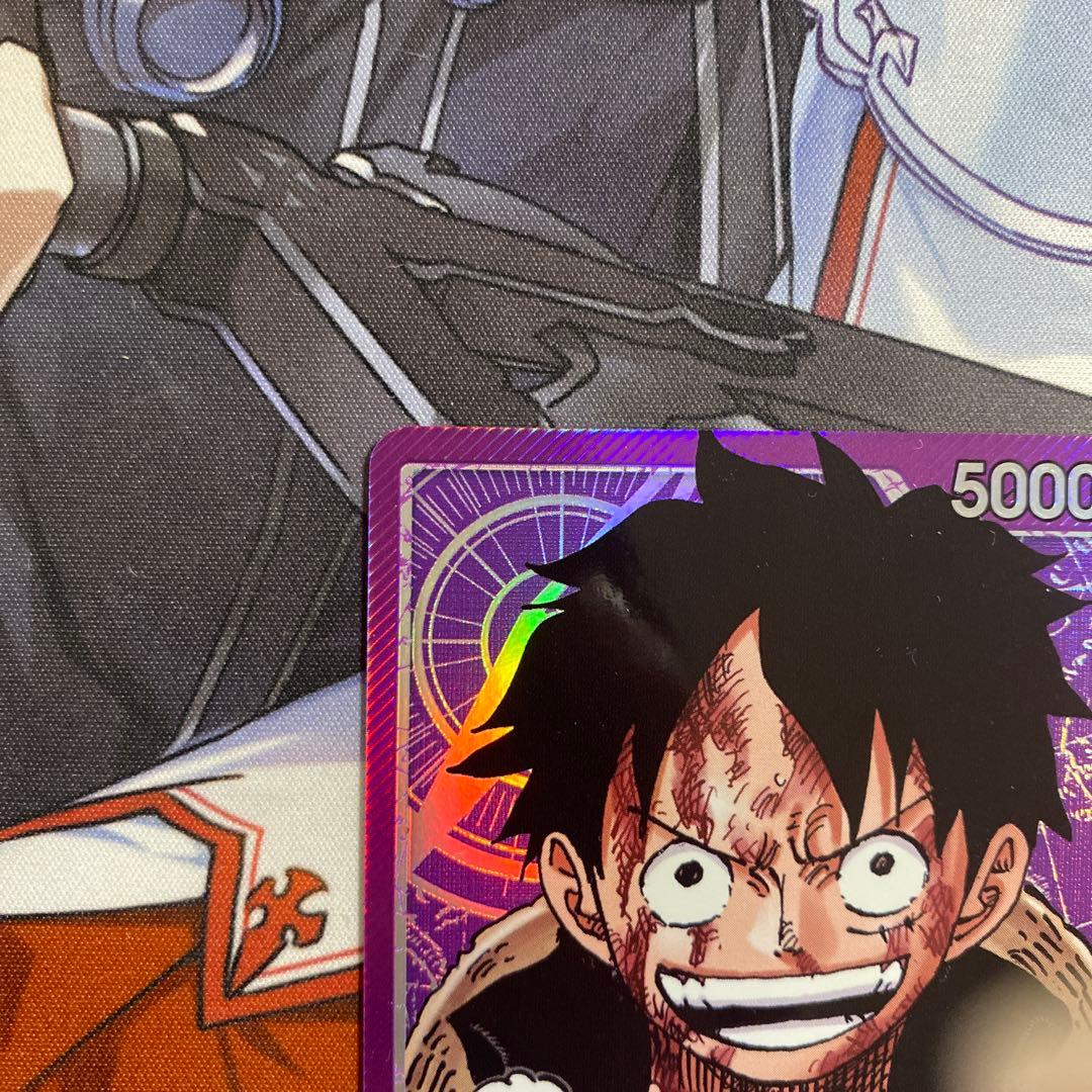 Monkey D. Luffy OP05 SR One Piece Japanese parallel card with purple attribute and Straw Hat Crew affiliation