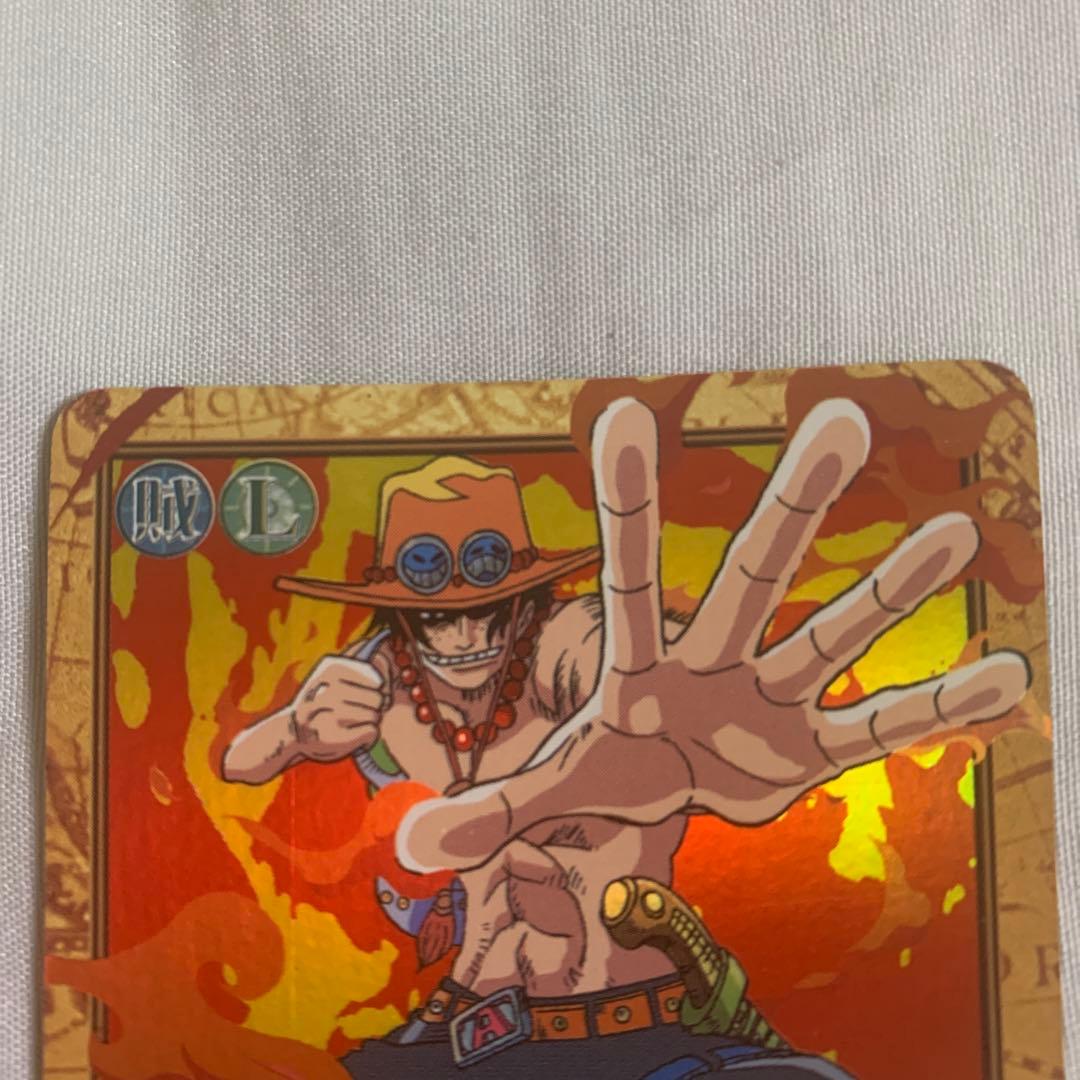 One Piece old single card featuring Ace character pulled from Carddass collection