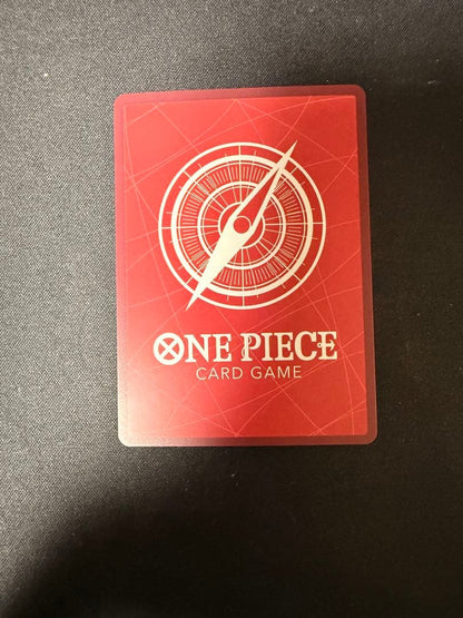 One Piece Game Portgas D. Ace Leader Parallel Set OP16-001L card with protective sleeve and anti-bend cover