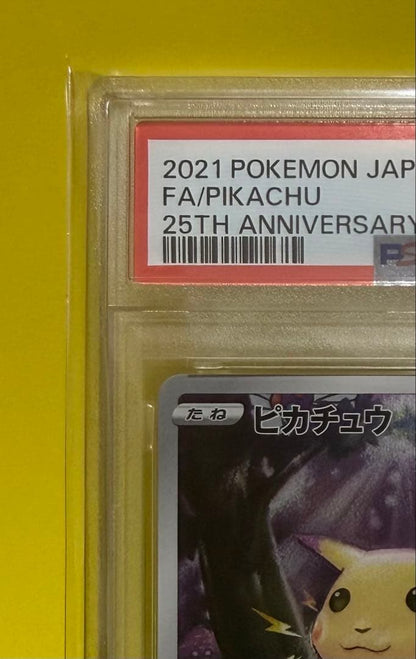 Pokémon Card Game PSA10 Pikachu 25th Anniversary 001/028 card and protective case in perfect condition