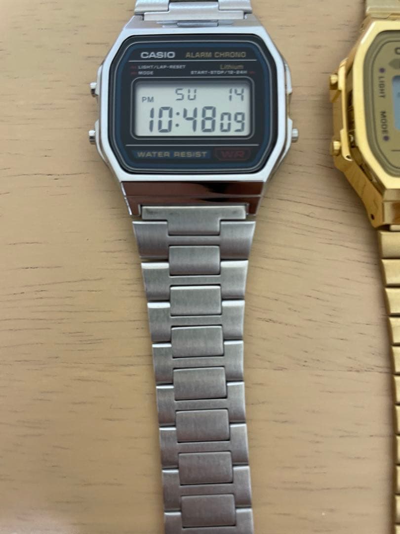 Casio Digital Wristwatch Set Two Silver and Gold Digital Watches Japan Import
