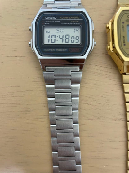 Casio Digital Wristwatch Set Two Silver and Gold Digital Watches Japan Import