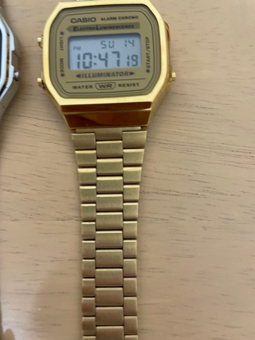 Casio Digital Wristwatch Set Two Silver and Gold Digital Watches Japan Import
