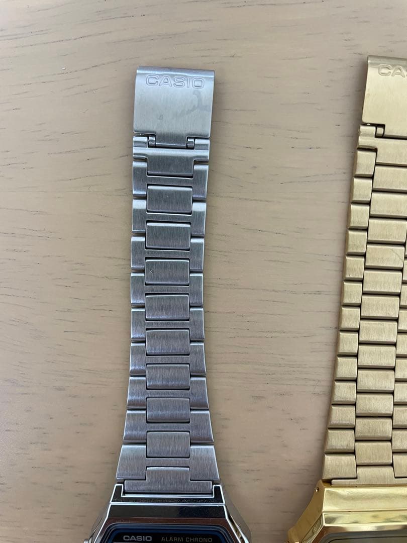 Casio Digital Wristwatch Set Two Silver and Gold Digital Watches Japan Import
