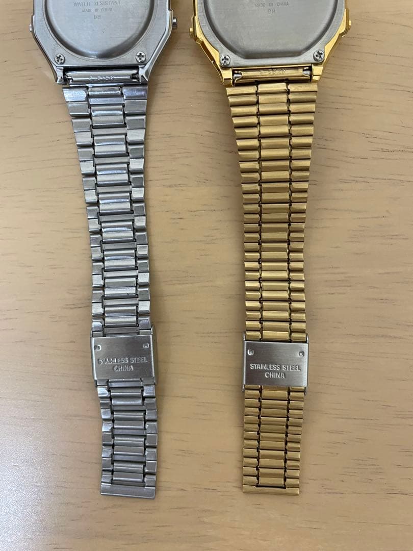 Casio Digital Wristwatch Set Two Silver and Gold Digital Watches Japan Import