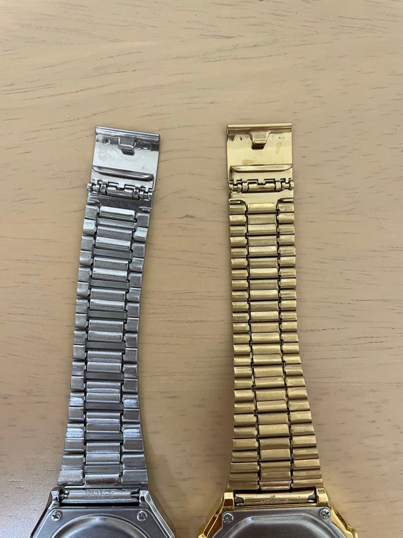 Casio Digital Wristwatch Set Two Silver and Gold Digital Watches Japan Import
