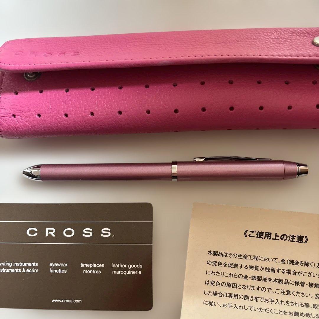 Cross Pen and Mechanical Pencil Set with Pink Leather Case and Box