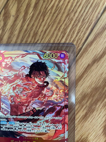 One Piece Whitebeard Pirates Portgas D. Ace Support Card OP06-118 SEC Japan Import