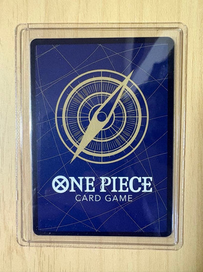 Bandai One Piece OP13-040 green event card showing Supernova and Straw Hat Crew, Japan import