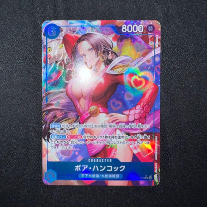 One Piece Heroines Edition Boa Hancock SR Parallel trading card EB03-026 in sleeve and hard case