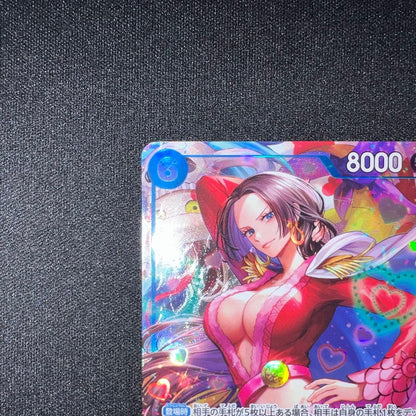 One Piece Heroines Edition Boa Hancock SR Parallel trading card EB03-026 in sleeve and hard case
