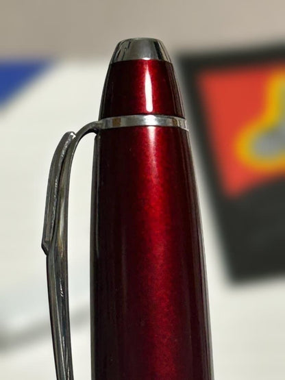 Cross Bailey Old Model Pen M Medium Red Metallic and Silver