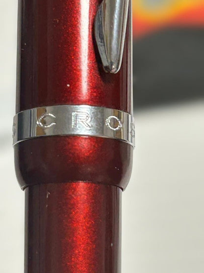 Cross Bailey Old Model Pen M Medium Red Metallic and Silver